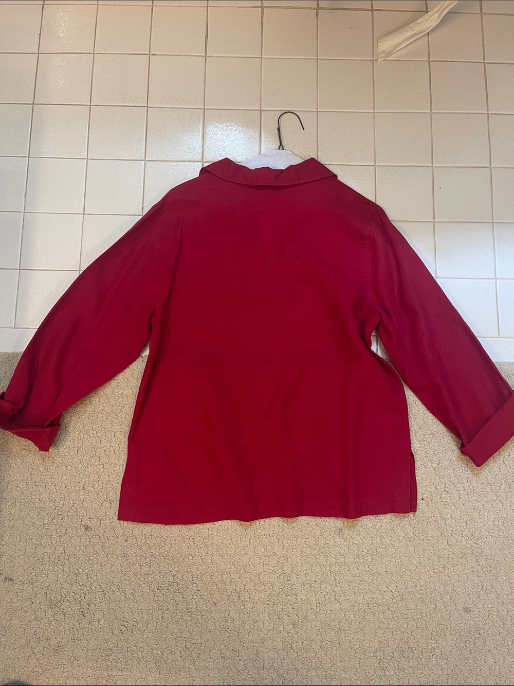 Talbots Red Collared Linen Top - Picture 3 of 3
